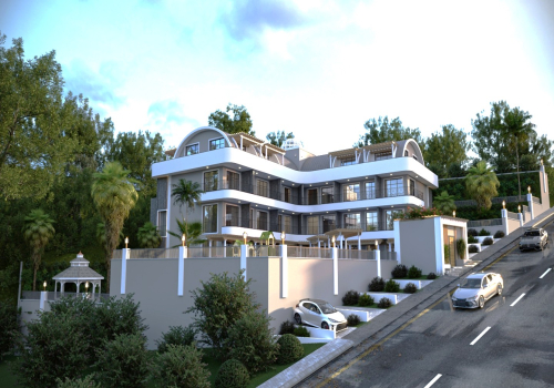 Luksuriøse Have Duplex-lejligheder til Salg i Bektaş